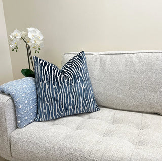 Mariner Blue Velvet Throw Pillow