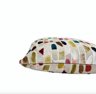 Belle Multicolored Geometric Velvet Throw Pillow