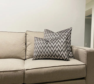 Graphite Gray and Silver Chevron Velvet Throw Pillow
