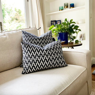 Graphite Gray and Silver Chevron Velvet Throw Pillow