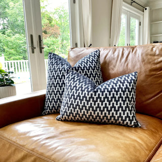 Graphite Gray and Silver Chevron Velvet Throw Pillow