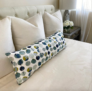 Blue Confetti Embroidered Throw Pillow