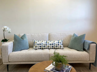 Blue Confetti Embroidered Throw Pillow