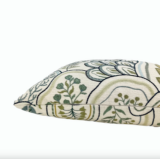 Coastal Embroidered Throw Pillow