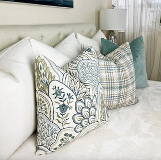 Coastal Embroidered Throw Pillow