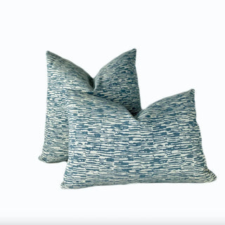 Sky Blue and White Throw Pillow