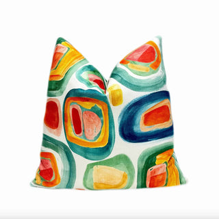 Colorful Mid Century Modern Throw Pillow