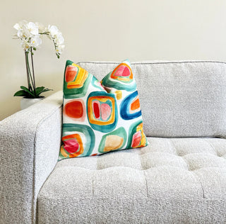 Colorful Mid Century Modern Throw Pillow