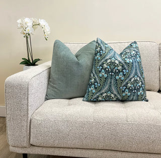Blue Eden Floral Throw Pillow