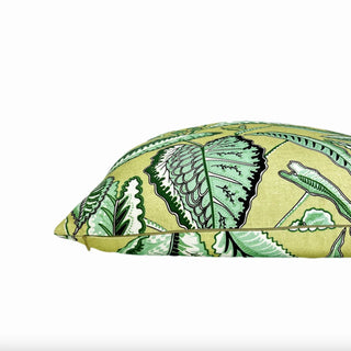 Green Tropical Leaves Throw Pillow