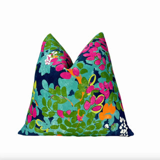 Thibaut Central Park Navy Pink Throw Pillow