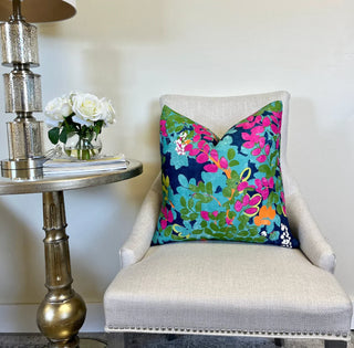 Thibaut Central Park Navy Pink Throw Pillow
