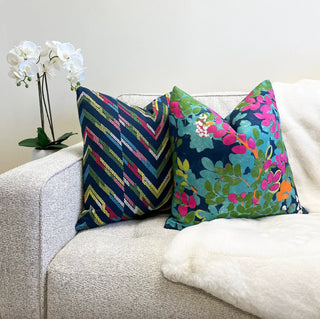 Thibaut Central Park Navy Pink Throw Pillow