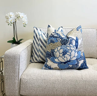 Thibaut Honshu Blue Beige Throw Pillow