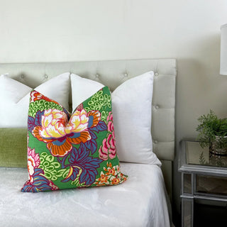 Thibaut Honshu Green Floral Throw Pillow