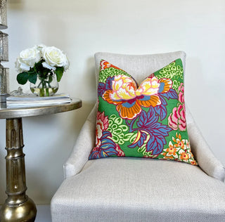 Thibaut Honshu Green Floral Throw Pillow
