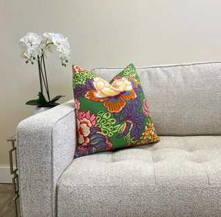 Thibaut Honshu Green Floral Throw Pillow