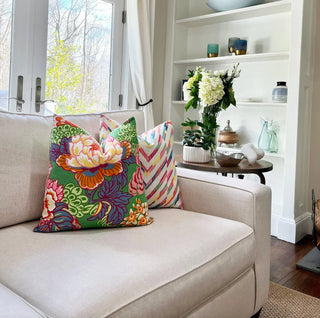 Thibaut Honshu Green Floral Throw Pillow