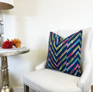 Thibaut Hamilton Embroidery Navy Throw Pillow
