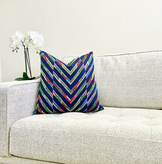 Thibaut Hamilton Embroidery Navy Throw Pillow