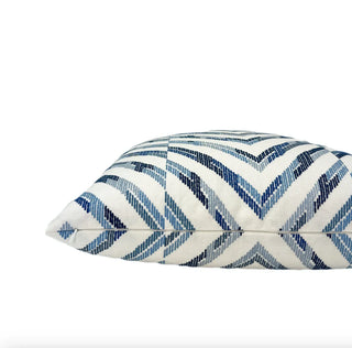 Thibaut Hamilton Embroidery Blue White Throw Pillow