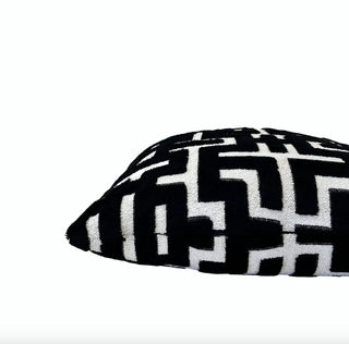 Myriad Onyx Graphic Velvet Throw Pillow
