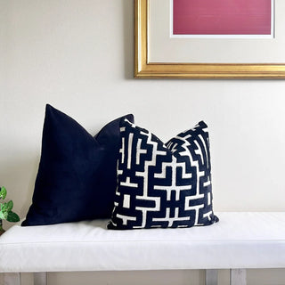 Myriad Onyx Graphic Velvet Throw Pillow