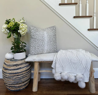 Linen Gray Antelope Throw Pillow