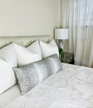 Linen Gray Antelope Throw Pillow