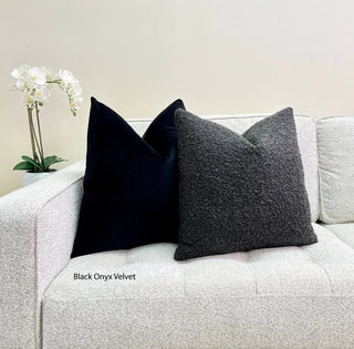 Graphite Gray Boucle Throw Pillow