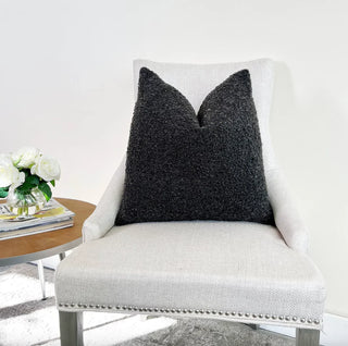 Graphite Gray Boucle Throw Pillow