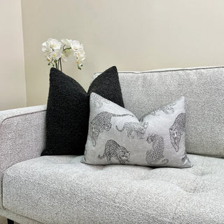 Graphite Gray Boucle Throw Pillow