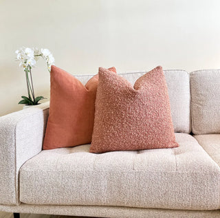 Raspberry Blush Boucle Throw Pillow