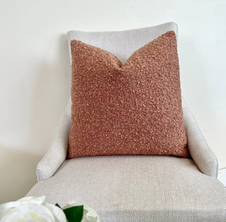 Raspberry Blush Boucle Throw Pillow