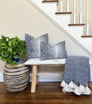 Navy Antelope Throw Pillow