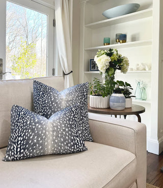 Navy Antelope Throw Pillow