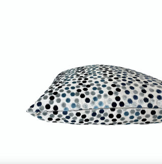 Silvery Blue Confetti Velvet Throw Pillow