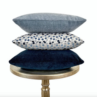 Silvery Blue Confetti Velvet Throw Pillow
