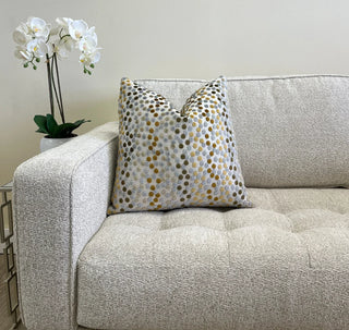 Silver Gold Confetti Velvet Throw Pillow