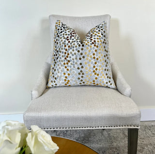 Silver Gold Confetti Velvet Throw Pillow