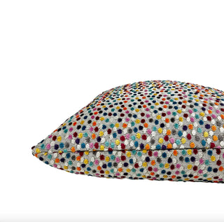 Rainbow Confetti Velvet Throw Pillow