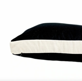 Black and Cream Velvet Box Pillow