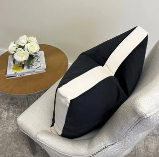 Black and Cream Velvet Box Pillow