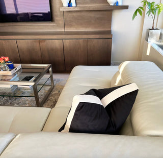 Black and Cream Velvet Box Pillow