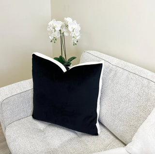 Black and Cream Velvet Box Pillow