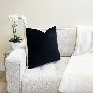 Black and Cream Velvet Box Pillow