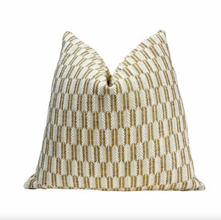Gold and Cream Textured Throw Pillow