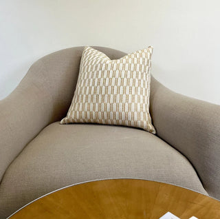 Gold and Cream Textured Throw Pillow