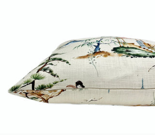 Cream Chinoiserie Throw Pillow