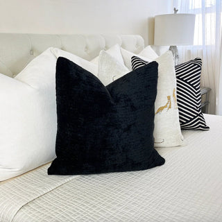 Ebony Solid Chenille Throw Pillow
